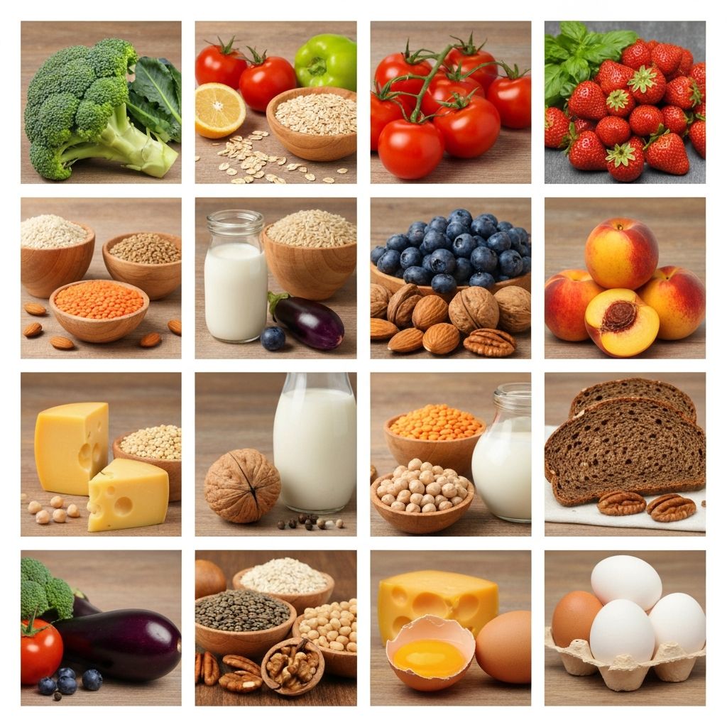 Kollektion av olika matgrupper